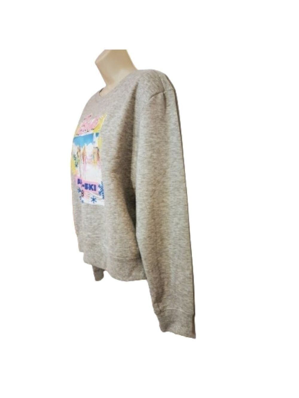 Barbie Heathered Gray Fleece Pullover Sweatshirt Large - Picture 3 of 8